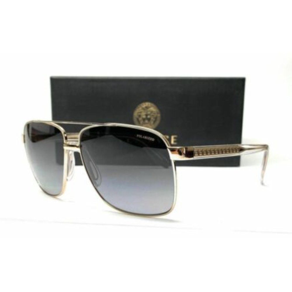 Versace Men's Gold and Grey Gradient Sunglasses!